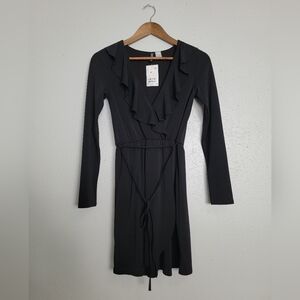 NWT Divided Black Ruffle Wrap Dress